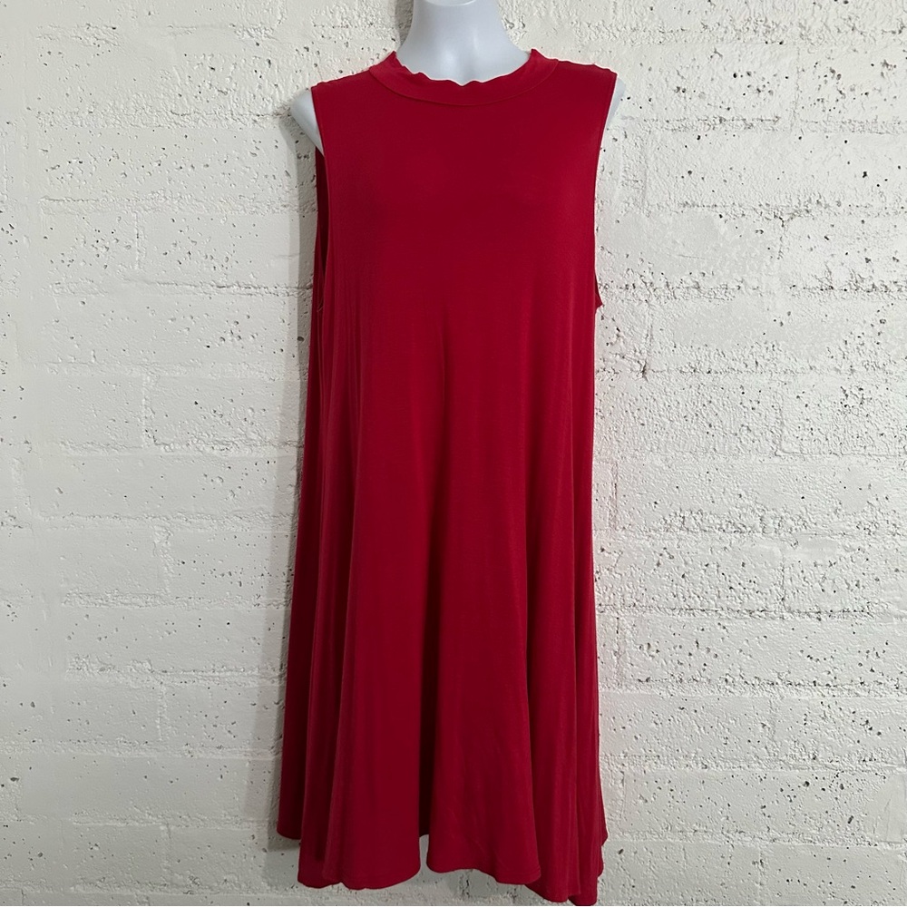Faded Glory Womens Dress XL Red Sleeveless Rayon Blend AS2